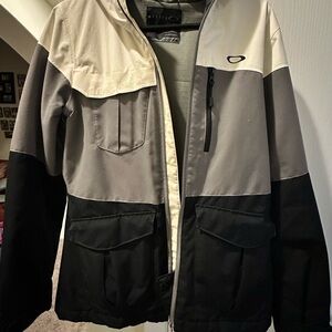 Oakley Colorblock Ski Jacket – Cream, Gray & Black